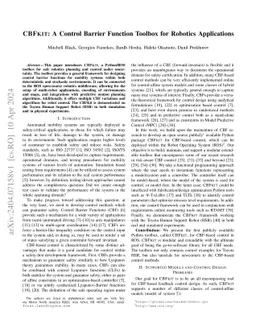 CBFKIT: A Control Barrier Function Toolbox for Robotics Applications