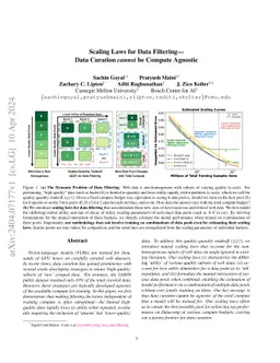 Scaling Laws for Data Filtering -- Data Curation cannot be Compute
  Agnostic