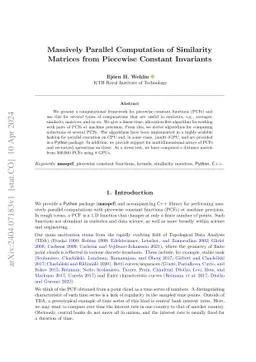 Massively Parallel Computation of Similarity Matrices from Piecewise
  Constant Invariants