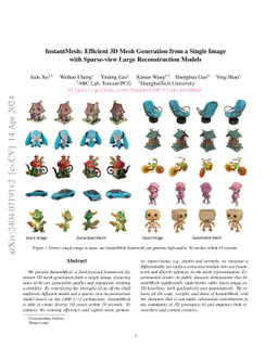 InstantMesh: Efficient 3D Mesh Generation from a Single Image with
  Sparse-view Large Reconstruction Models