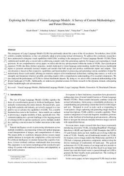 Exploring the Frontier of Vision-Language Models: A Survey of Current Methodologies and Future Directions