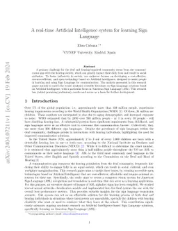 A real-time Artificial Intelligence system for learning Sign Language