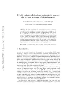 Hybrid Training of Denoising Networks to Improve the Texture Acutance of
  Digital Cameras