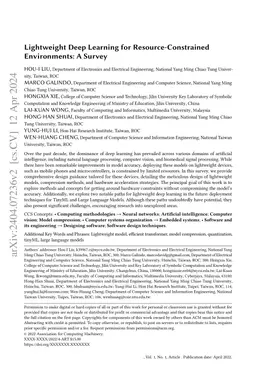 Lightweight Deep Learning for Resource-Constrained Environments: A
  Survey