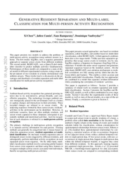 Generative Resident Separation and Multi-label Classification for
  Multi-person Activity Recognition