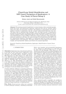 Closed-Loop Model Identification and MPC-based Navigation of
  Quadcopters: A Case Study of Parrot Bebop 2