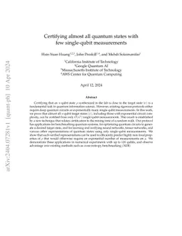 Certifying almost all quantum states with few single-qubit measurements