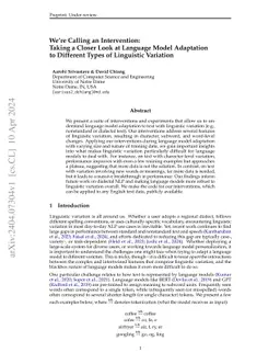 We're Calling an Intervention: Exploring Fundamental Hurdles in Adapting Language Models to Nonstandard Text