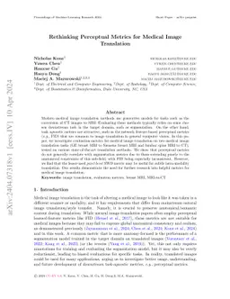 Rethinking Perceptual Metrics for Medical Image Translation
