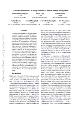 LLMs in Biomedicine: A study on clinical Named Entity Recognition
