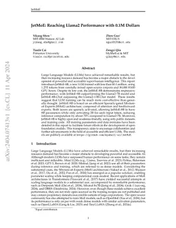 JetMoE: Reaching Llama2 Performance with 0.1M Dollars