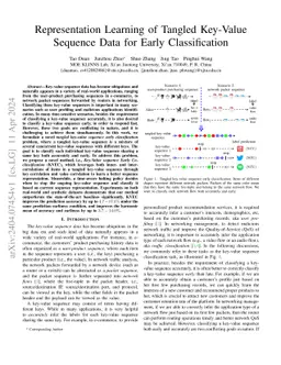 Representation Learning of Tangled Key-Value Sequence Data for Early
  Classification