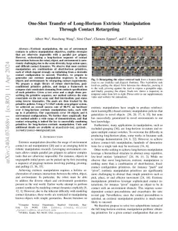 One-Shot Transfer of Long-Horizon Extrinsic Manipulation Through Contact
  Retargeting