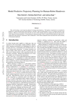 Model Predictive Trajectory Planning for Human-Robot Handovers