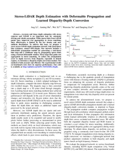 Stereo-LiDAR Depth Estimation with Deformable Propagation and Learned
  Disparity-Depth Conversion