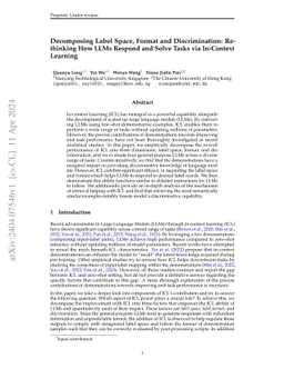 Decomposing Label Space, Format and Discrimination: Rethinking How LLMs
  Respond and Solve Tasks via In-Context Learning
