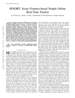 SFSORT: Scene Features-based Simple Online Real-Time Tracker