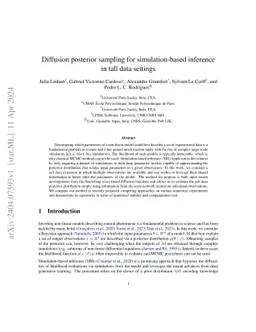 Diffusion posterior sampling for simulation-based inference in tall data
  settings