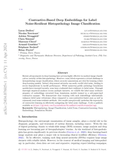 Contrastive-Based Deep Embeddings for Label Noise-Resilient
  Histopathology Image Classification