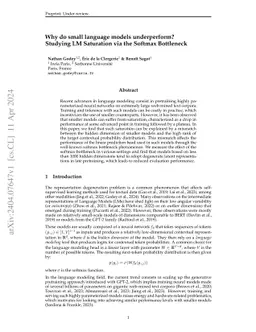 Why do small language models underperform? Studying Language Model
  Saturation via the Softmax Bottleneck