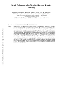 Depth Estimation using Weighted-loss and Transfer Learning