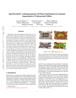 OpenTrench3D: A Photogrammetric 3D Point Cloud Dataset for Semantic
  Segmentation of Underground Utilities