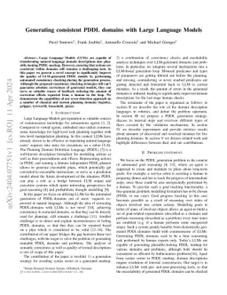 Generating consistent PDDL domains with Large Language Models