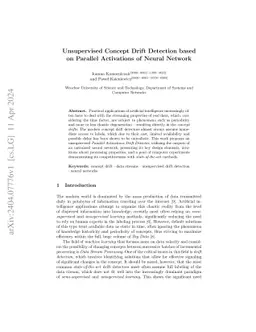 Unsupervised Concept Drift Detection based on Parallel Activations of
  Neural Network