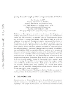 Quality check of a sample partition using multinomial distribution