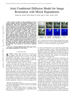 Joint Conditional Diffusion Model for Image Restoration with Mixed
  Degradations