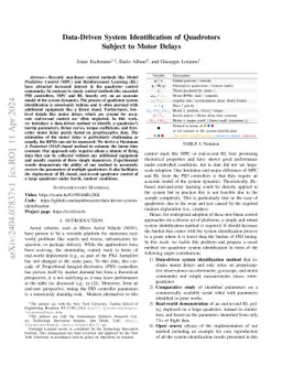 Data-Driven System Identification of Quadrotors Subject to Motor Delays