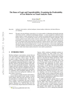 The Dance of Logic and Unpredictability: Examining the Predictability of
  User Behavior on Visual Analytics Tasks