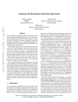 LeapFrog: The Rowhammer Instruction Skip Attack