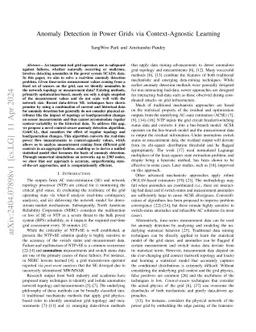 Anomaly Detection in Power Grids via Context-Agnostic Learning