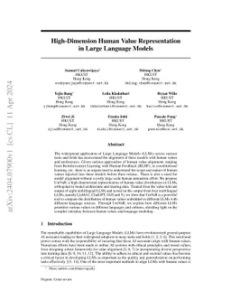 High-Dimension Human Value Representation in Large Language Models
