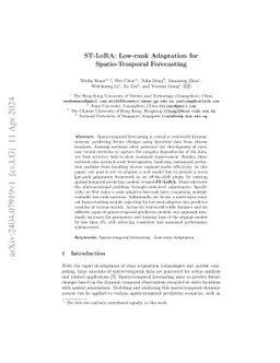 ST-LoRA: Low-rank Adaptation for Spatio-Temporal Forecasting