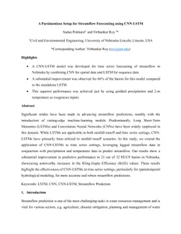 A Parsimonious Setup for Streamflow Forecasting using CNN-LSTM