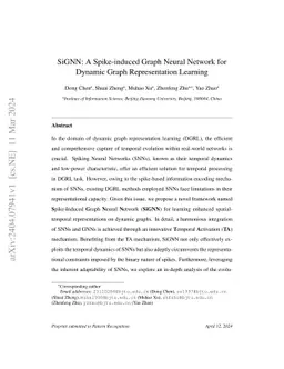 SiGNN: A Spike-induced Graph Neural Network for Dynamic Graph
  Representation Learning