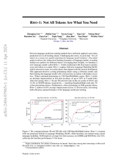 Rho-1: Not All Tokens Are What You Need