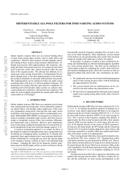 Differentiable All-pole Filters for Time-varying Audio Systems