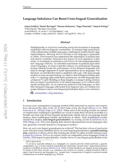 The Role of Language Imbalance in Cross-lingual Generalisation: Insights
  from Cloned Language Experiments