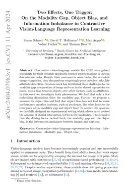 Two Effects, One Trigger: On the Modality Gap, Object Bias, and Information Imbalance in Contrastive Vision-Language Models