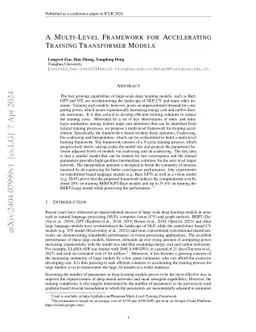 A Multi-Level Framework for Accelerating Training Transformer Models