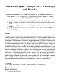 The Impact of Speech Anonymization on Pathology and Its Limits