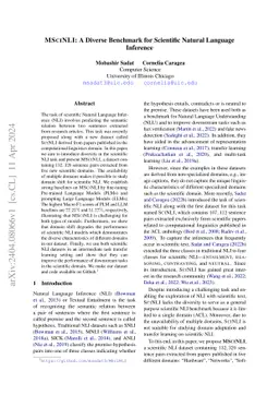 MSciNLI: A Diverse Benchmark for Scientific Natural Language Inference