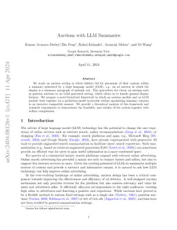 Auctions with LLM Summaries