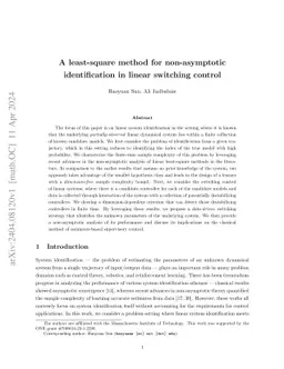 A least-square method for non-asymptotic identification in linear
  switching control