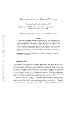 Frame Quantization of Neural Networks
