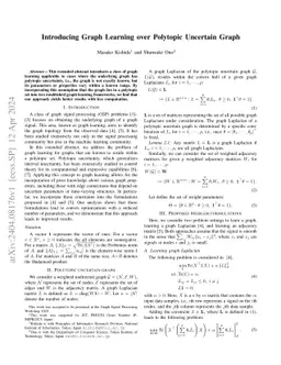 Introducing Graph Learning over Polytopic Uncertain Graph