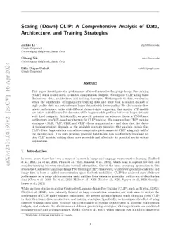 Scaling (Down) CLIP: A Comprehensive Analysis of Data, Architecture, and
  Training Strategies